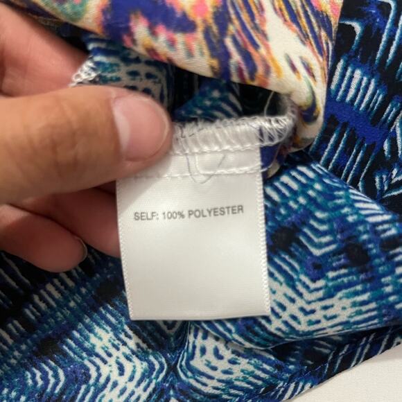 Rose + Olive Animal Floral Paisley Print Sheer Long Sleeve Collared Blouse M - Picture 7 of 9